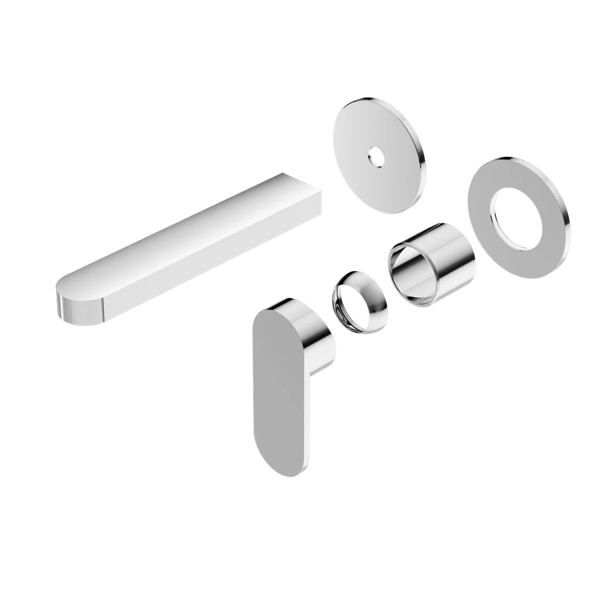 Nero Ecco Wall Basin/Bath Mixer Separate Back Plate (Trim Kit Only) - Chrome