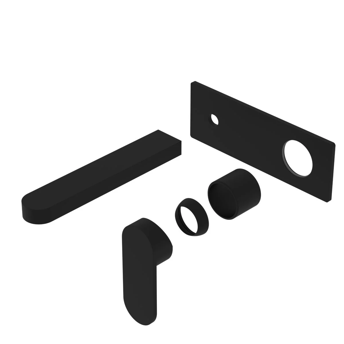 Nero Ecco Wall Basin/Bath Mixer (Trim Kit Only) - Black Matte