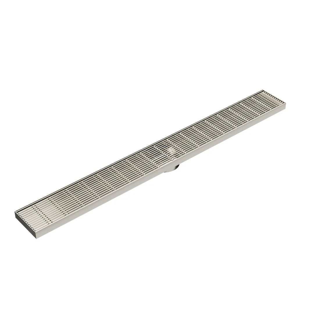 Linsol Ezyflow 1000mm Heelguard Linear Waste DN44 - Brushed Nickel