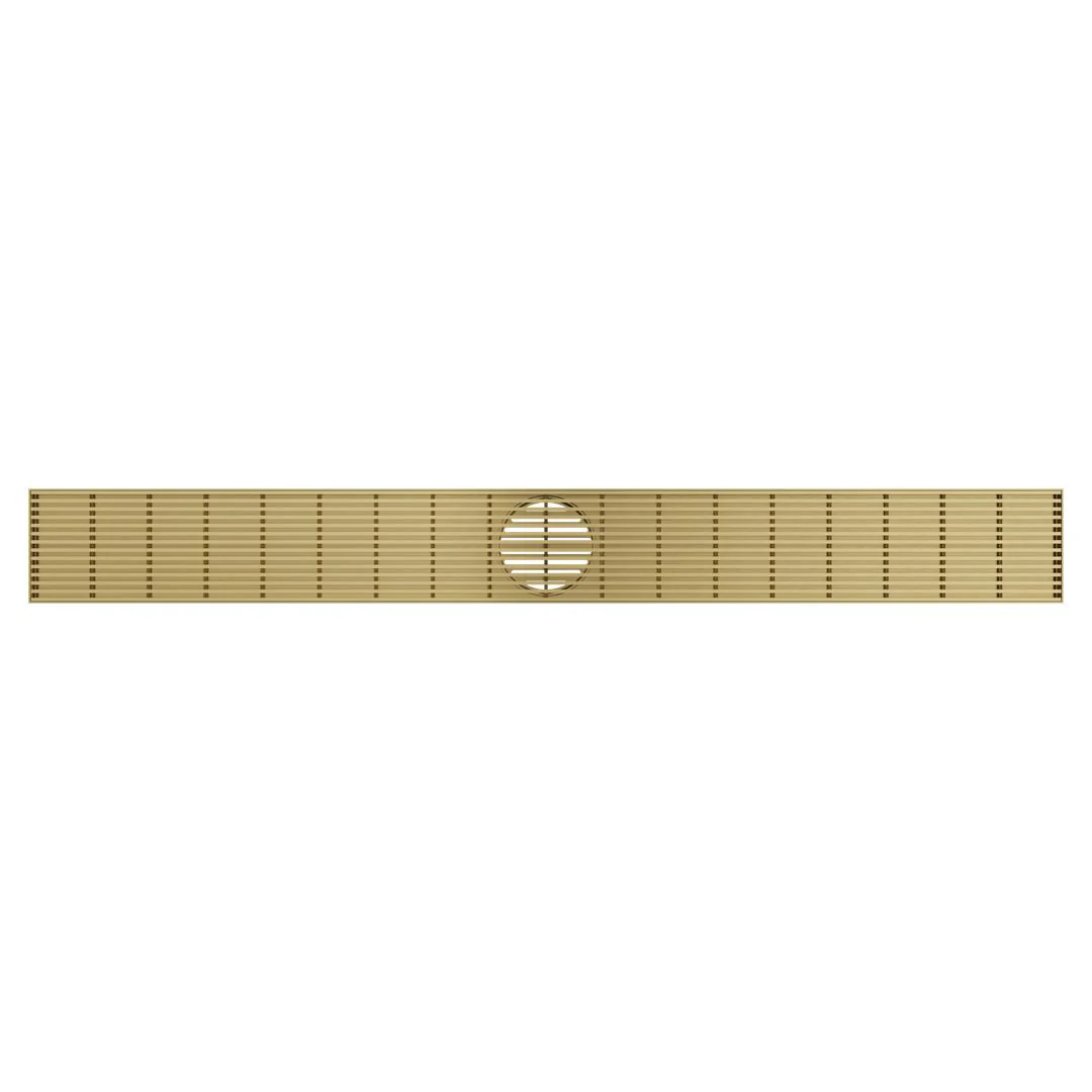 Linsol Ezyflow 1000mm Heelguard Linear Waste DN89 - Brushed Brass - Image 2