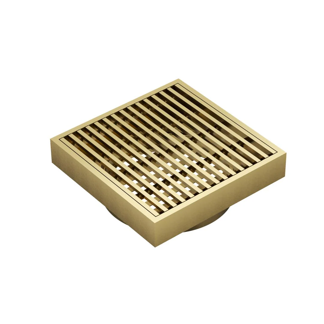 Linsol Ezyflow 110mm Heelguard Square Waste DN64 - Brushed Brass