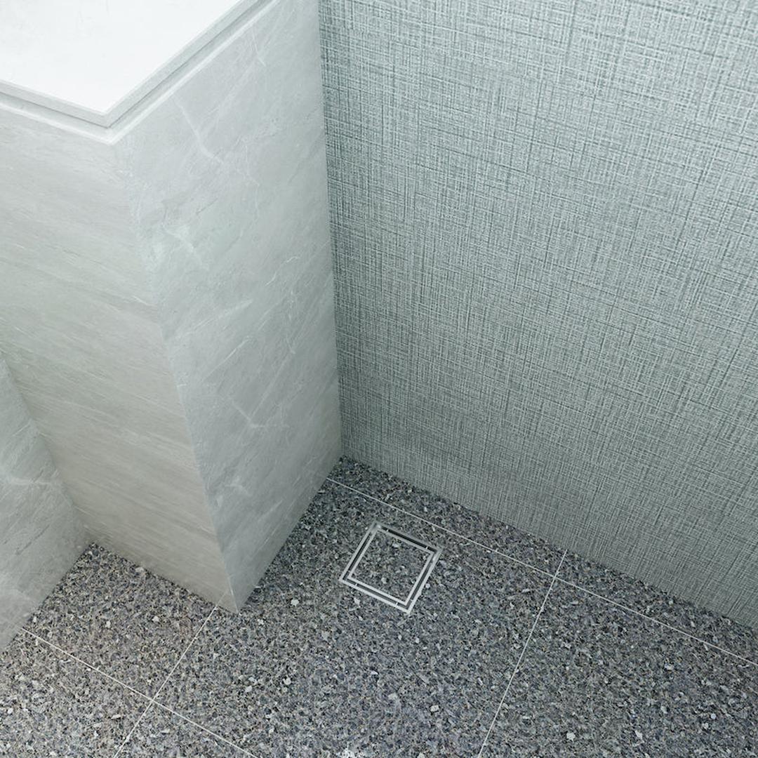 Linsol Ezyflow 110mm Tile Insert Square Waste DN89  - Brushed Nickel - Image 3