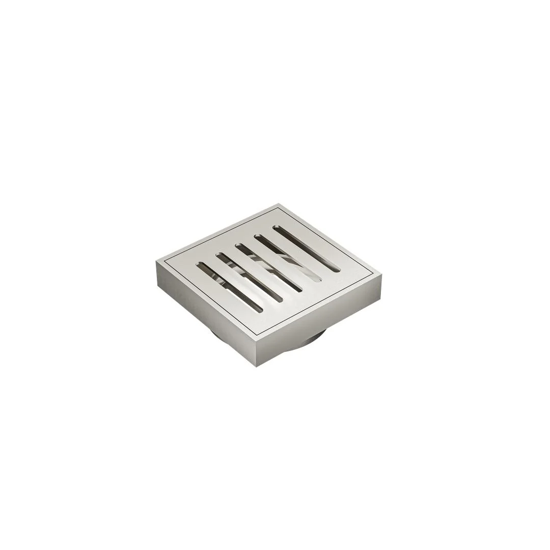 Linsol Ezyflow 110mm Vertical Pressed Square Waste DN89 - Brushed Nickel - Image 2
