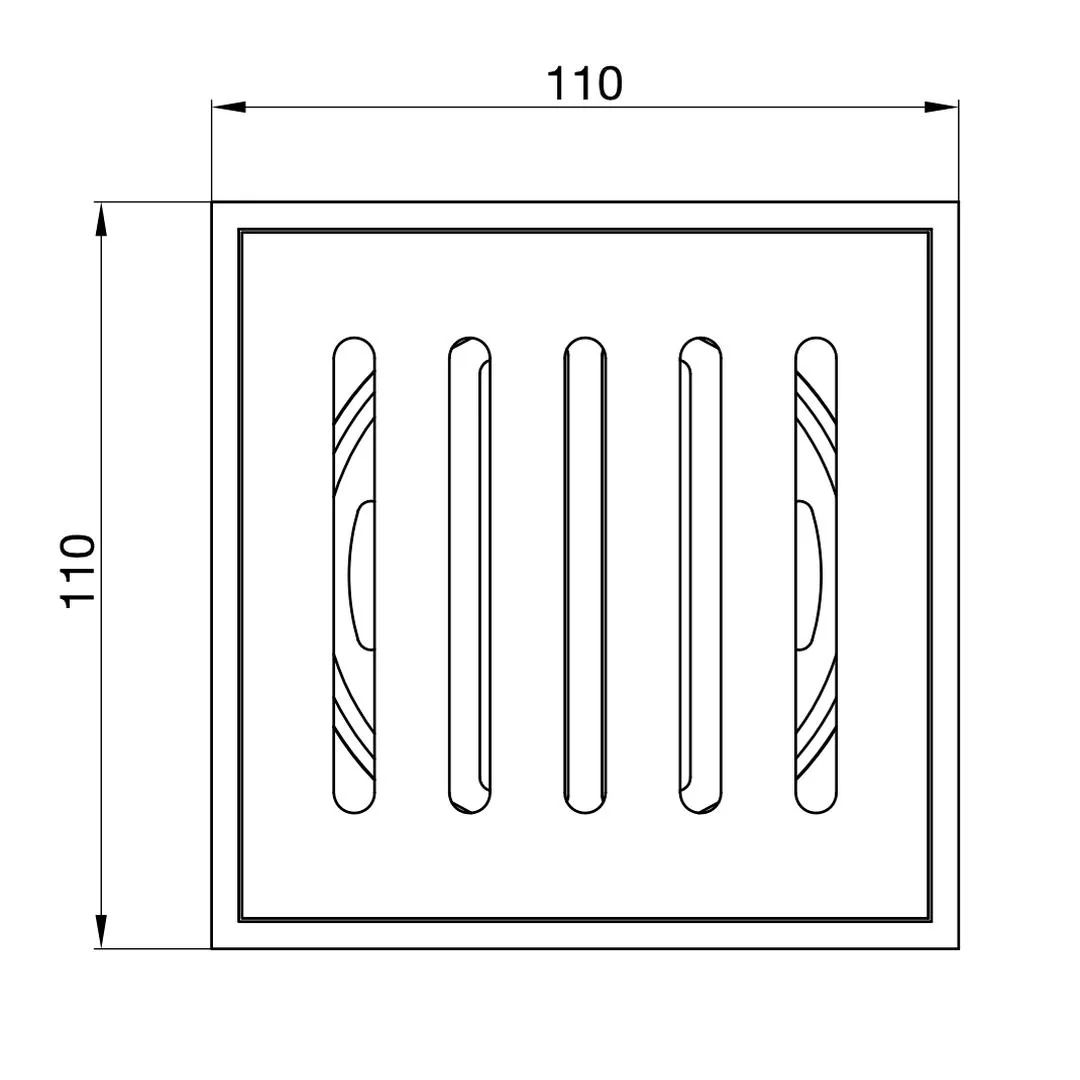 Linsol Ezyflow 110mm Vertical Pressed Square Waste DN89 - Brushed Nickel - Image 3