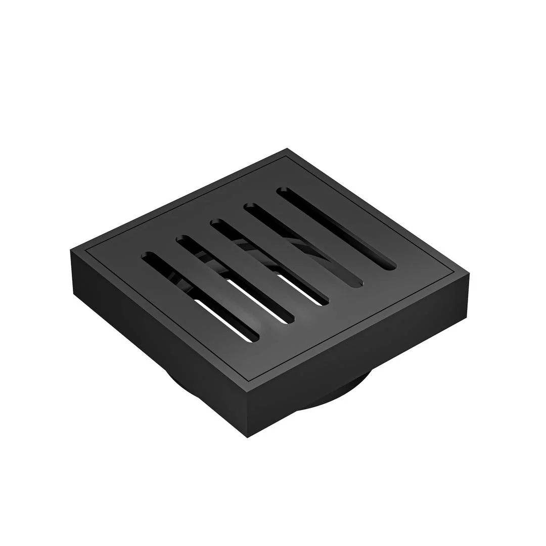 Linsol Ezyflow 110mm Vertical Pressed Square Waste DN89 - Matte Black