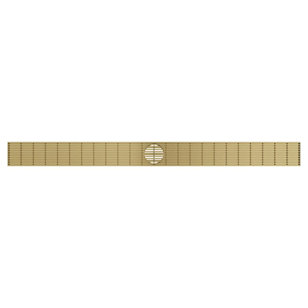 Linsol Ezyflow 1200mm Heelguard Linear Waste DN89 - Brushed Brass - Image 2