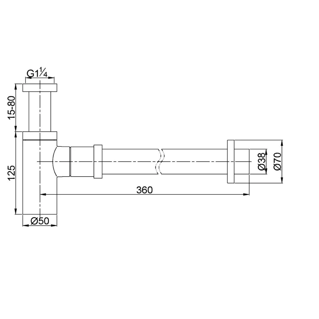 Linsol Ezyflow 32mm Bottle Trap - Brushed Nickel - Image 3