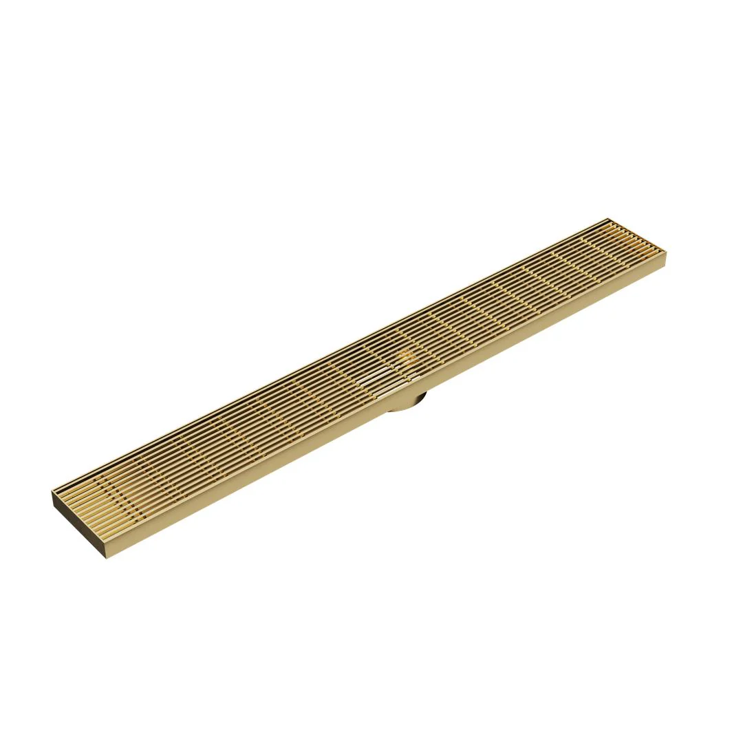 Linsol Ezyflow 800mm Heelguard Linear Waste DN89 - Brushed Brass