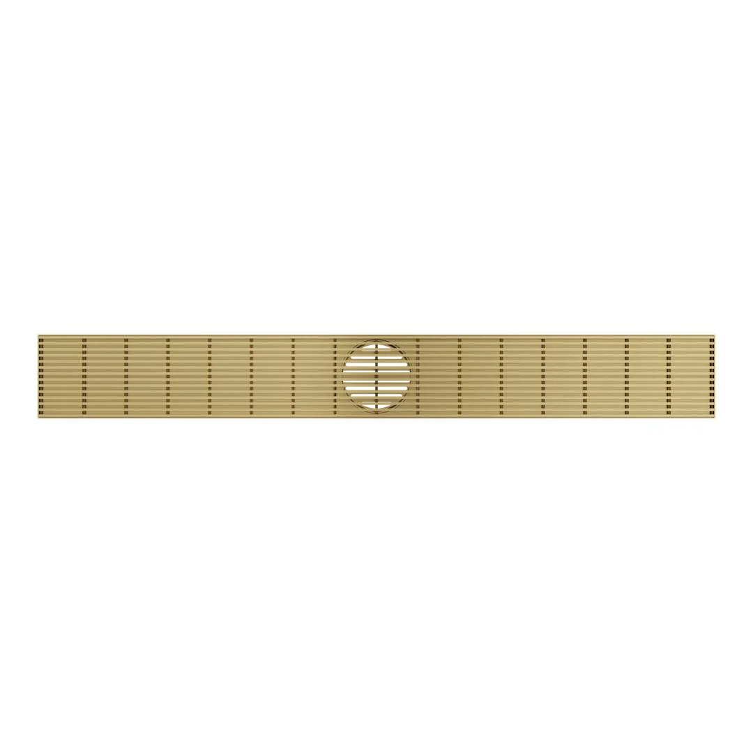 Linsol Ezyflow 800mm Heelguard Linear Waste DN89 - Brushed Brass - Image 2