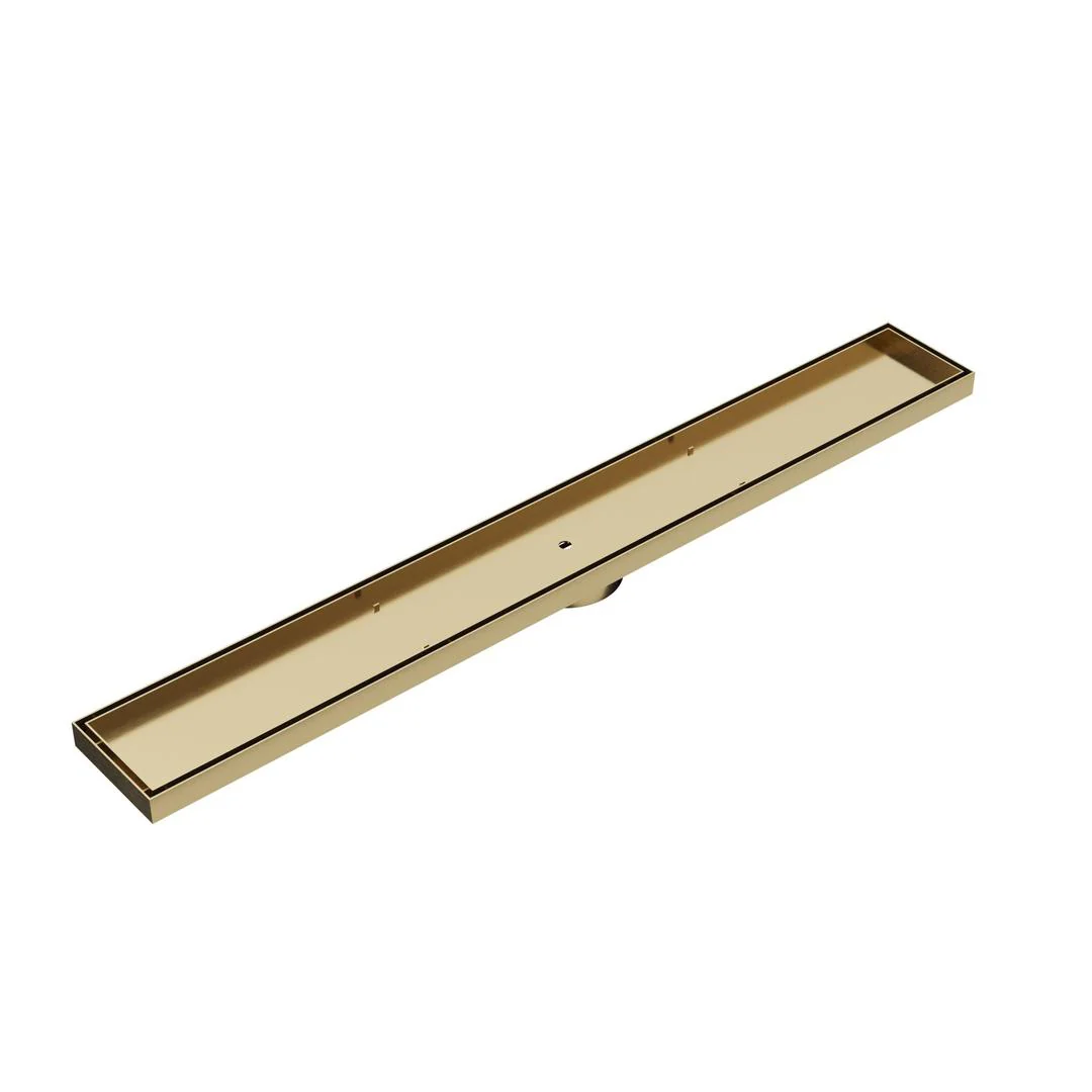 Linsol Ezyflow 800mm Tile Insert Linear Waste DN44 - Brushed Brass