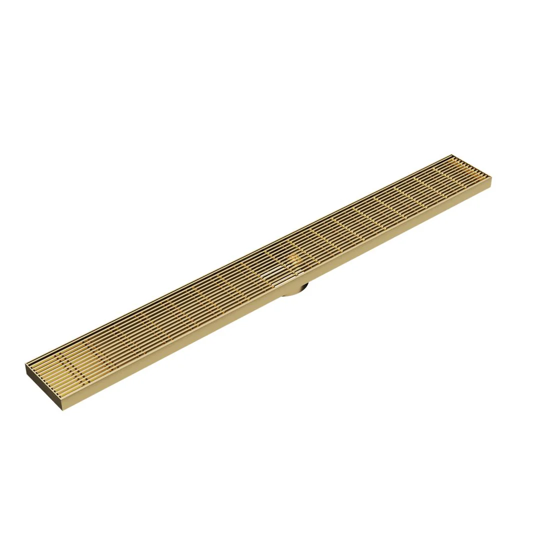 Linsol Ezyflow 900mm Heelguard Linear Waste DN64 - Brushed Brass