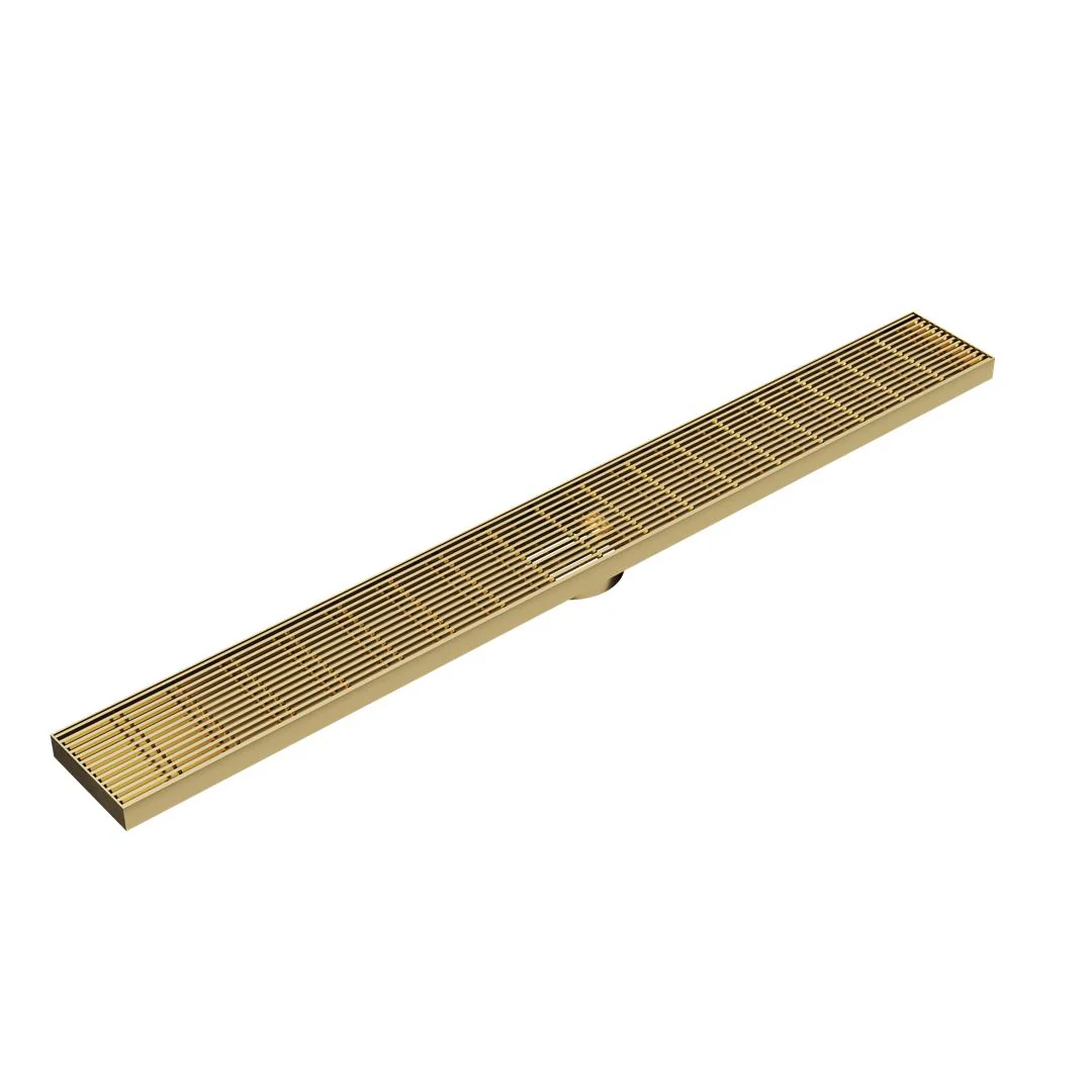 Linsol Ezyflow 900mm Heelguard Linear Waste DN89 - Brushed Brass