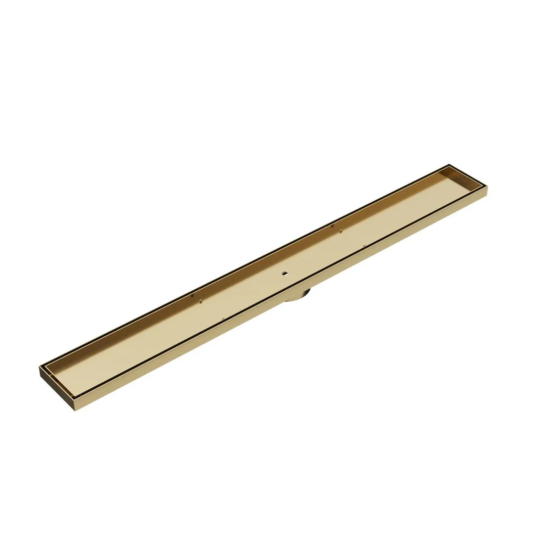 Linsol Ezyflow 900mm Tile Insert Linear Waste DN64 - Brushed Brass
