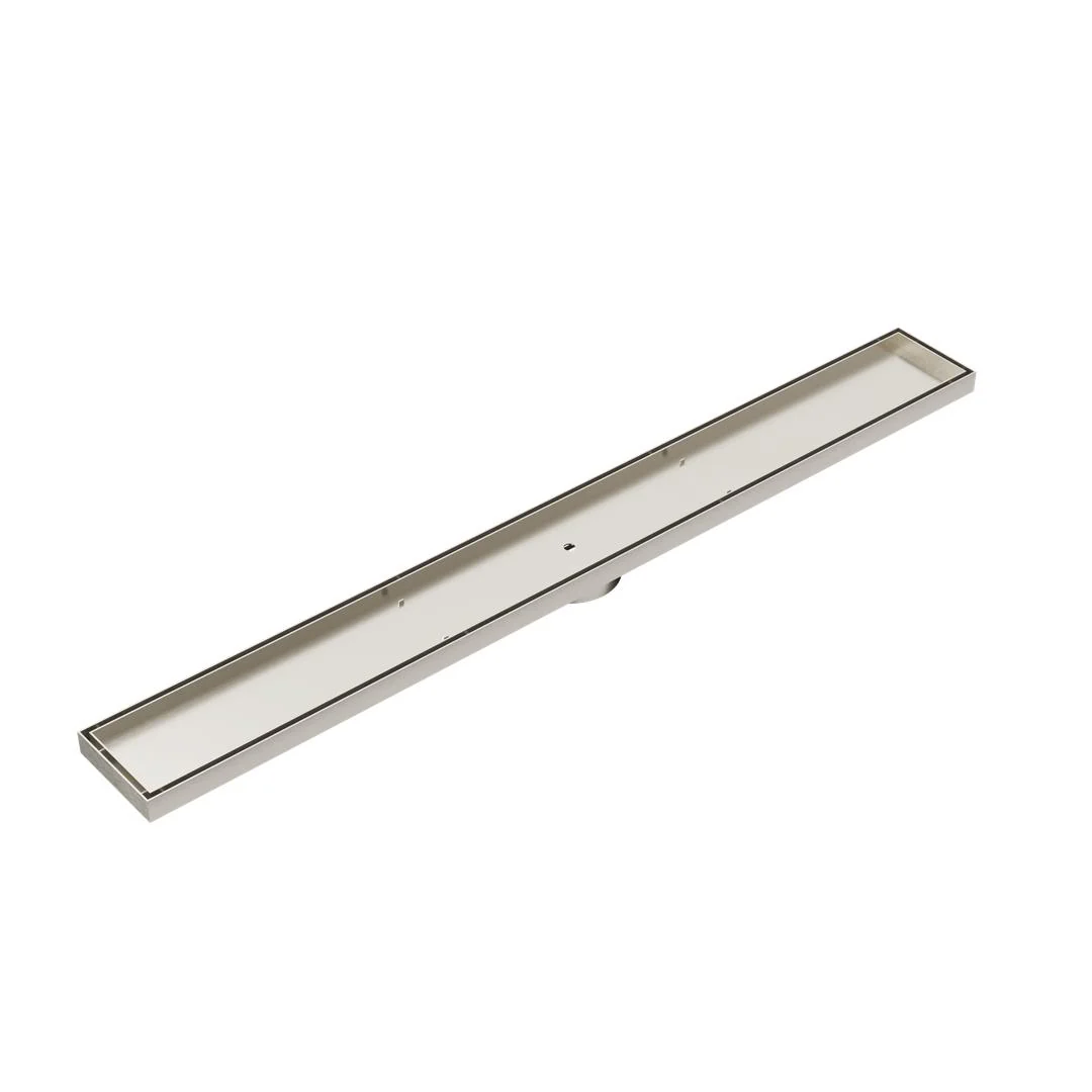 Linsol Ezyflow 900mm Tile Insert Linear Waste DN89 - Brushed Nickel
