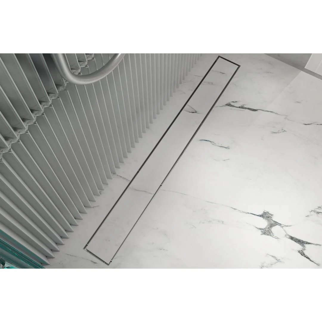 Linsol Ezyflow 900mm Tile Insert Linear Waste DN89 - Brushed Nickel - Image 3
