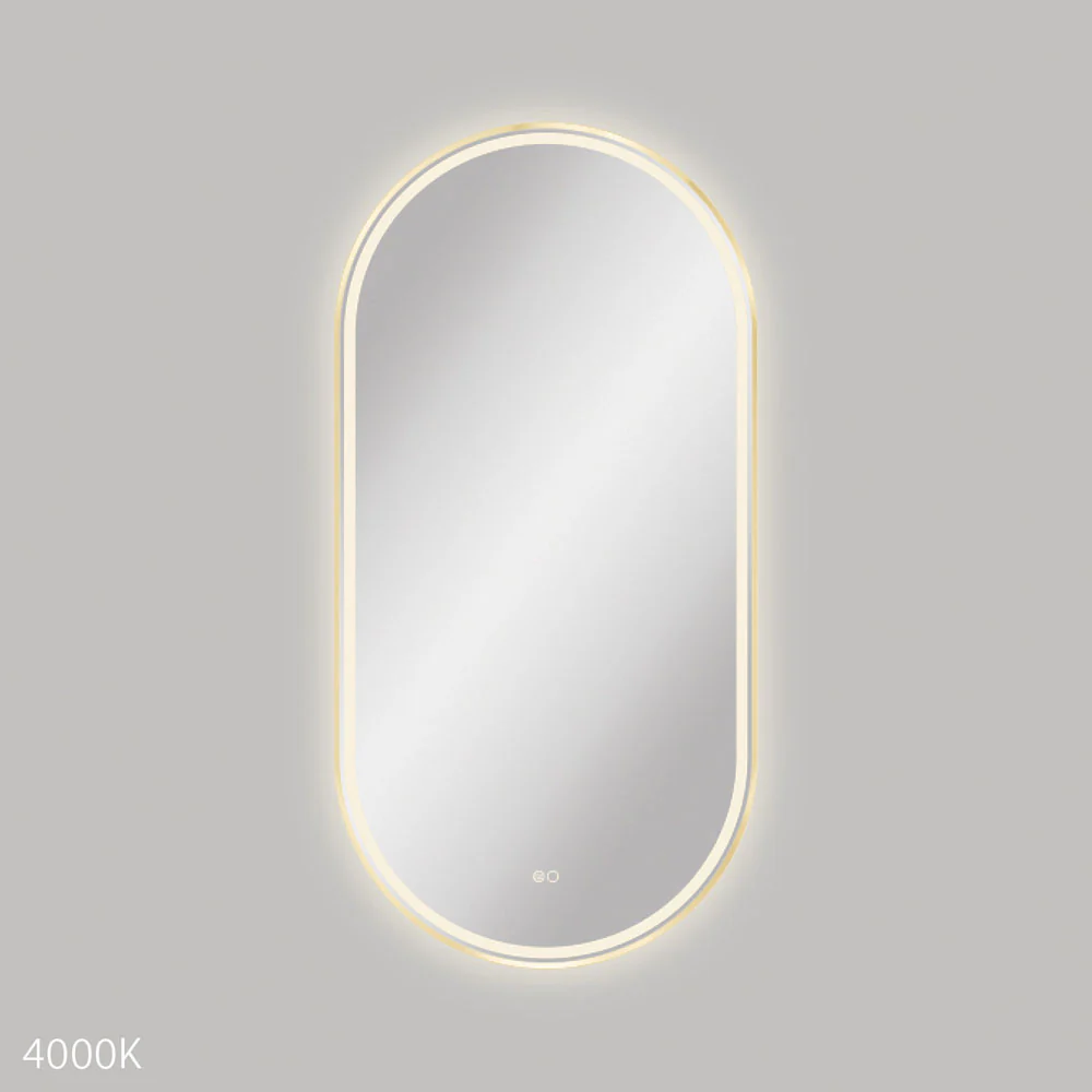 Fienza Empire LED Urban Brass Framed Mirror, 600 x 1200mm - Image 2