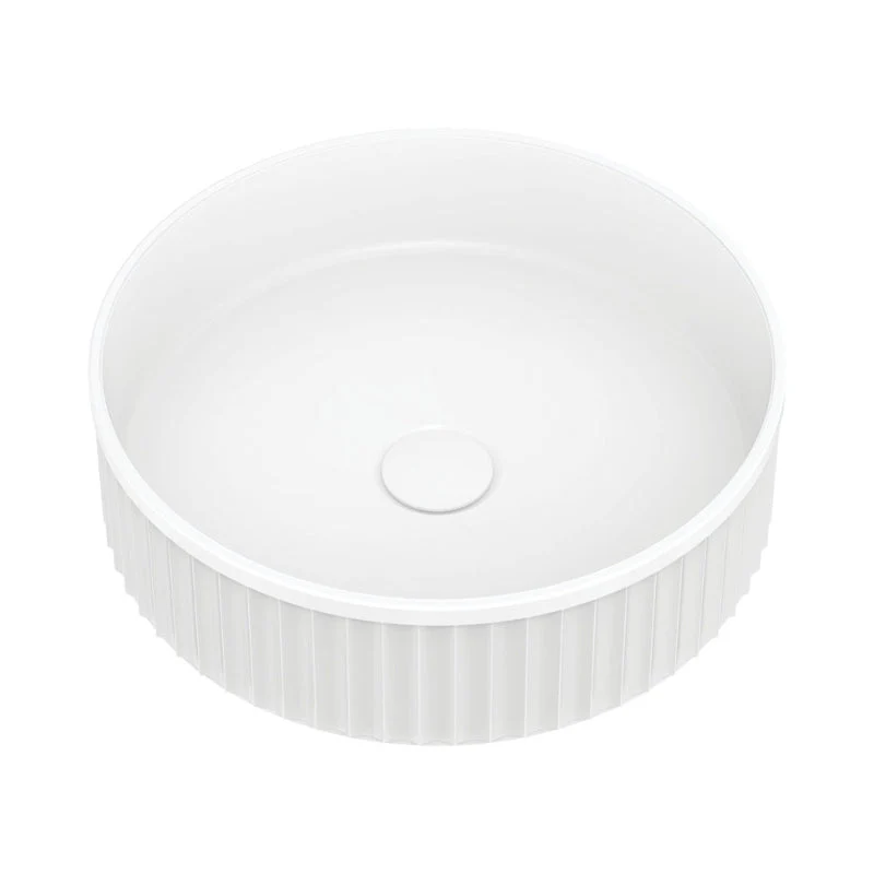 Fienza Minka Round Solid Surface Above Counter Basin - White Matte