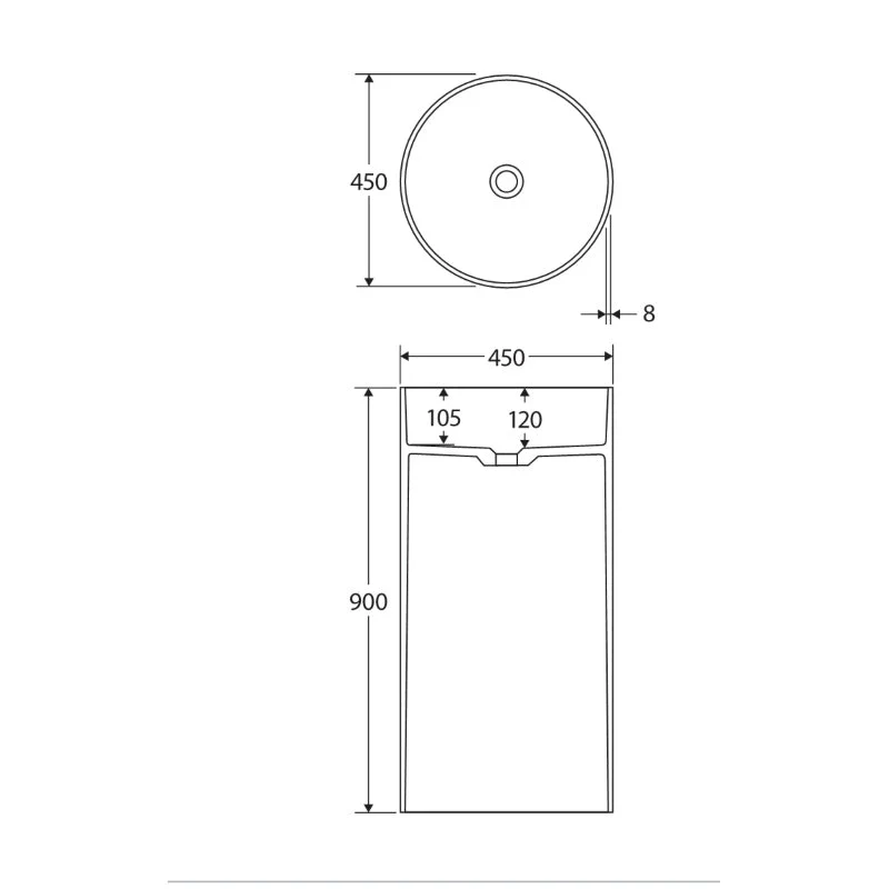 Fienza Minka Solid Surface Freestanding Basin - Forest - Image 3