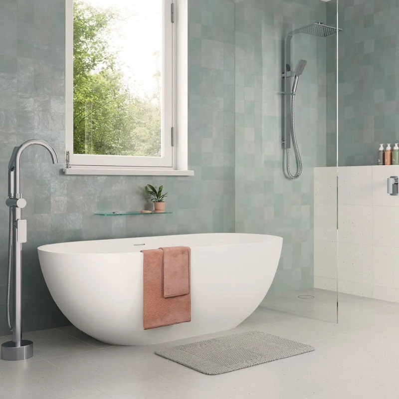 Fienza Nero Solid Surface Bath - White Matte