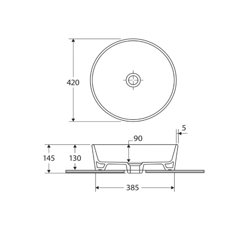 Fienza RAK Feeling Round Above Counter Basin - Image 3