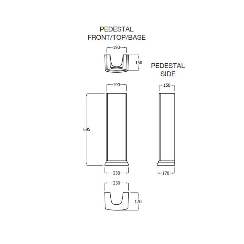 Fienza Rak Washington Pedestal Basin - Image 4