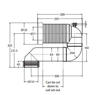 Fienza S-Trap Extended Pipe - Image 2