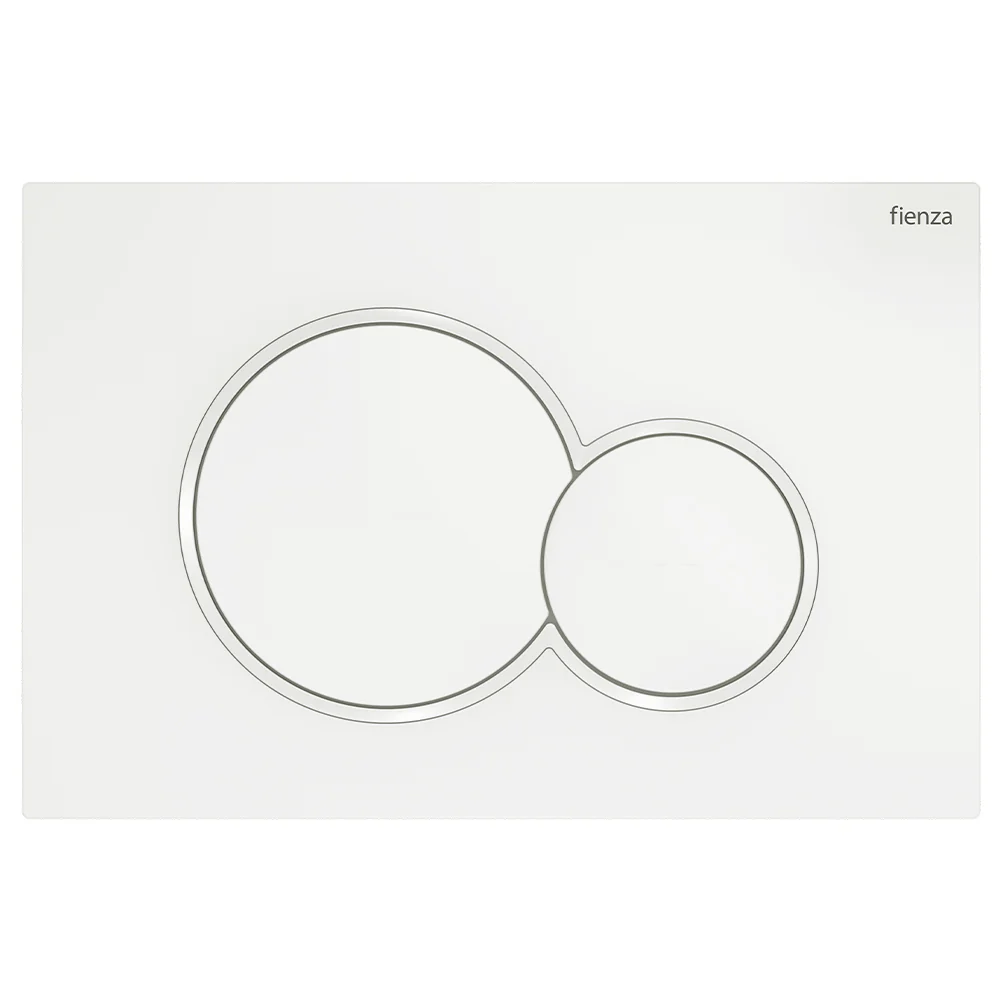Fienza Sigma Round Button Flush Plate - White Matte