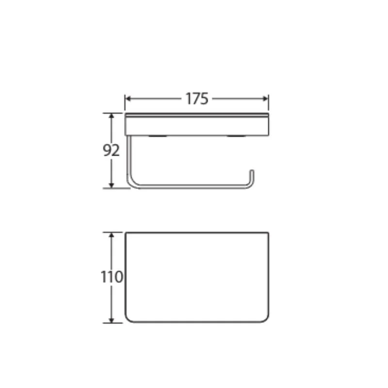 Fienza Tono Toilet Roll Holder with Glass Shelf - Chrome - Image 2