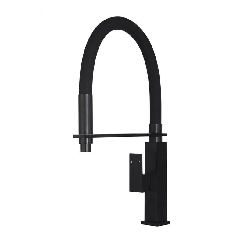 Meir Square Flexible Kitchen Sink Mixer Tap - Black Matte