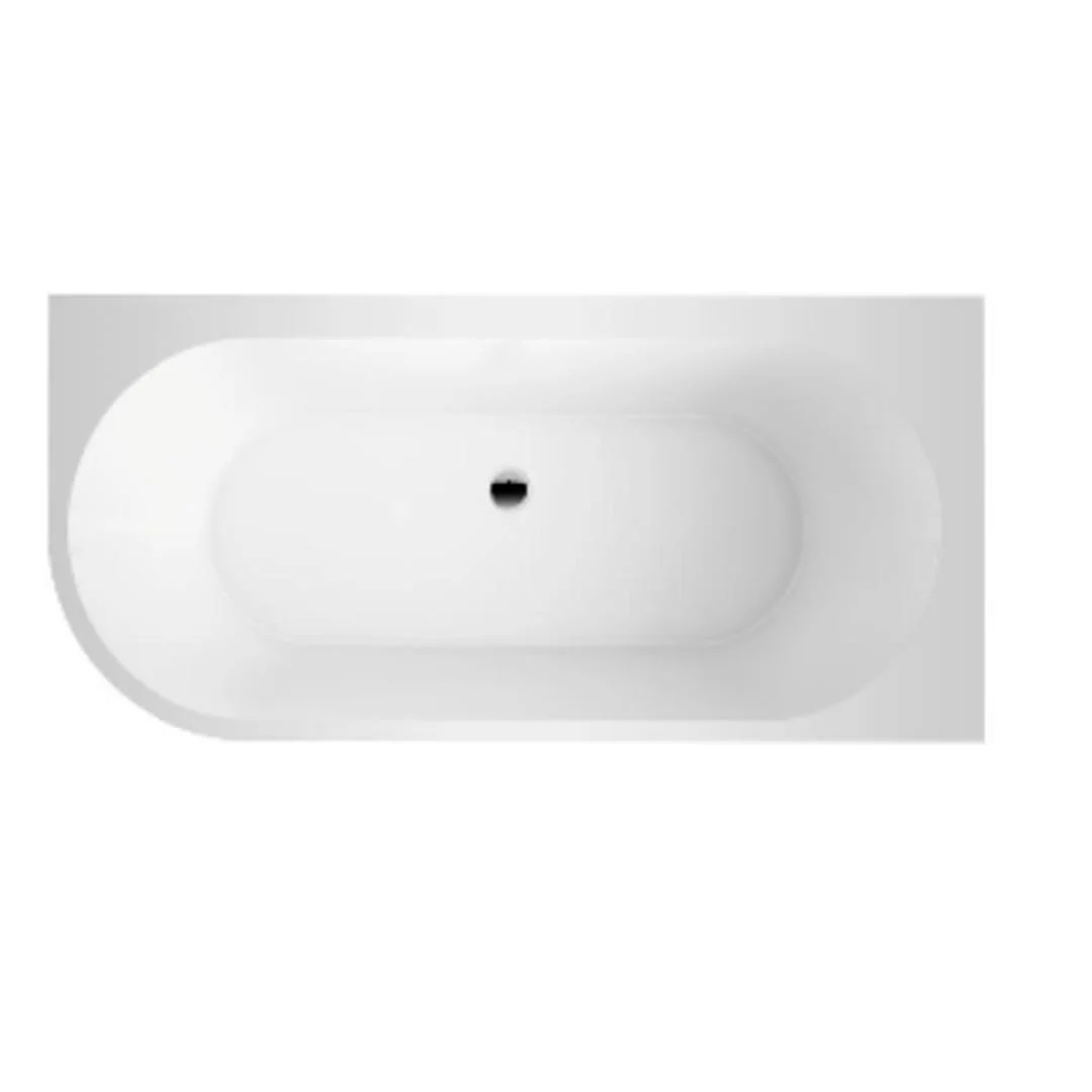 Linsol Florida 1600mm Right Hand Corner Bath- Over Flow - Gloss White