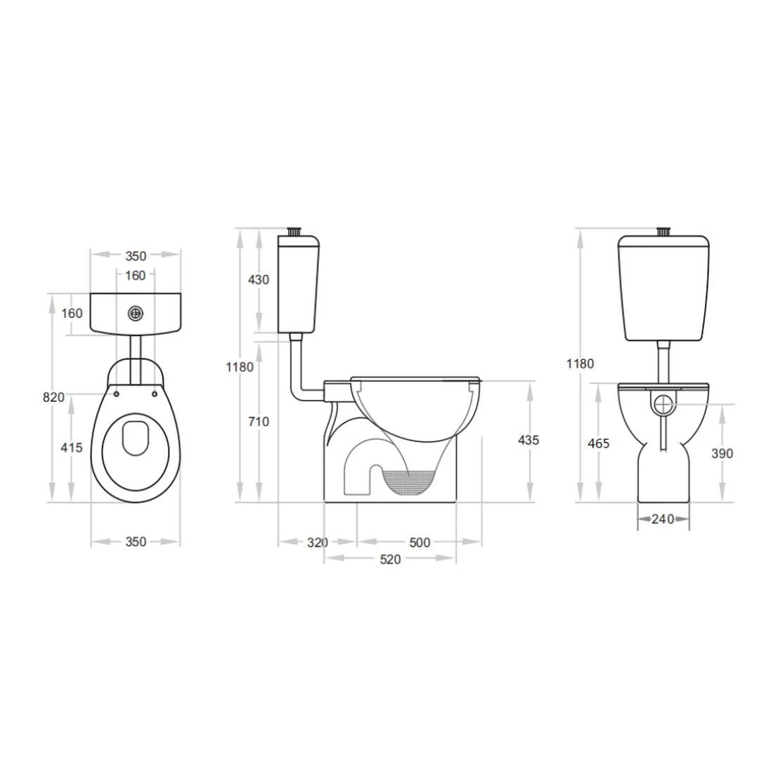 Linsol Florida Care Link Toilet with Backrest - Gloss White - Image 2