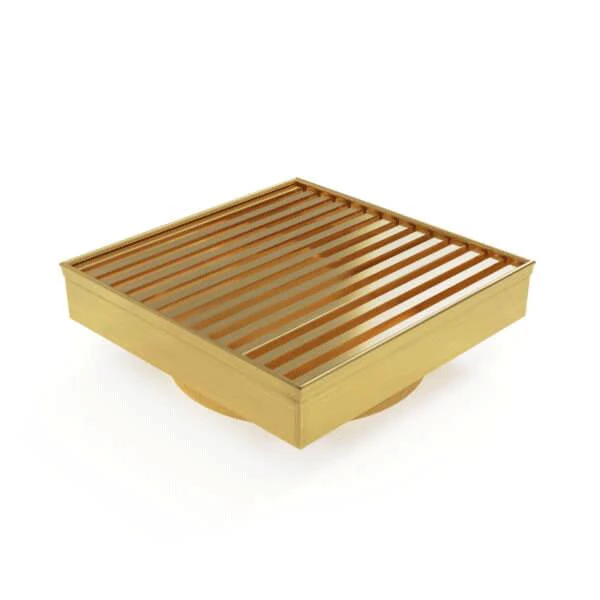 Forme Square Mesh Floor Waste - Brushed Gold