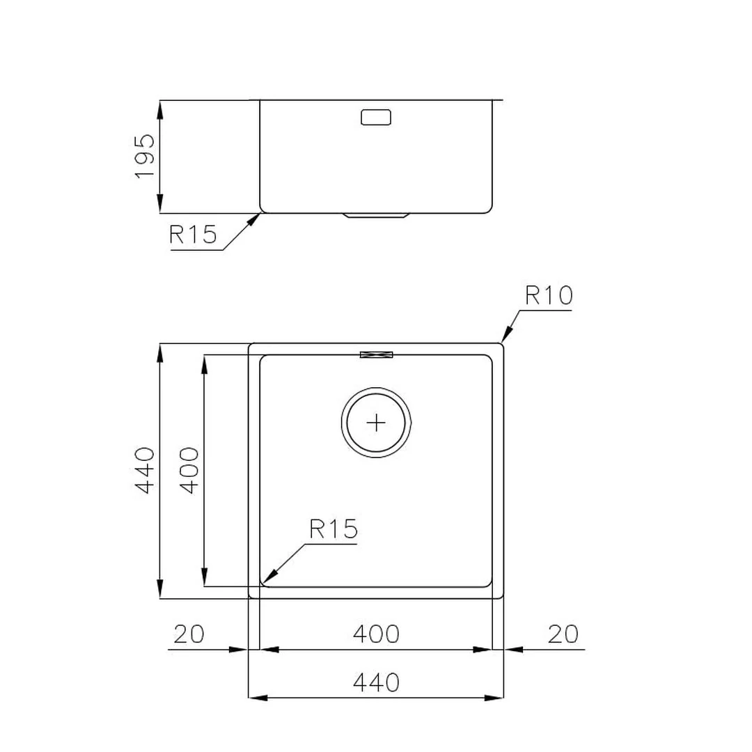 Linsol Foster Ke Sink 440×440 Undermount - Foster Brushed Gunmetal - Image 3