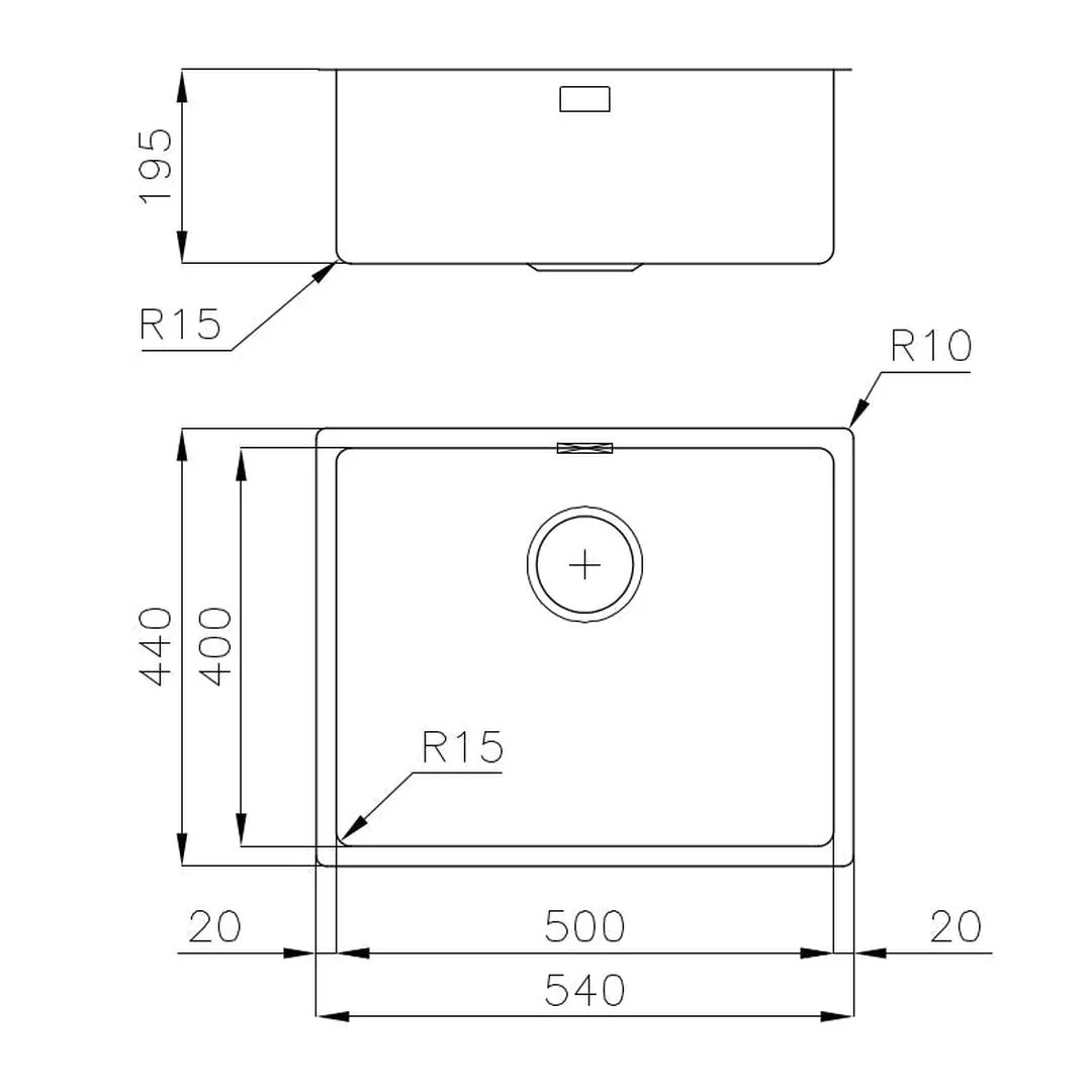 Linsol Foster Ke Sink 540×440 Undermount - Foster Brushed Gunmetal - Image 3