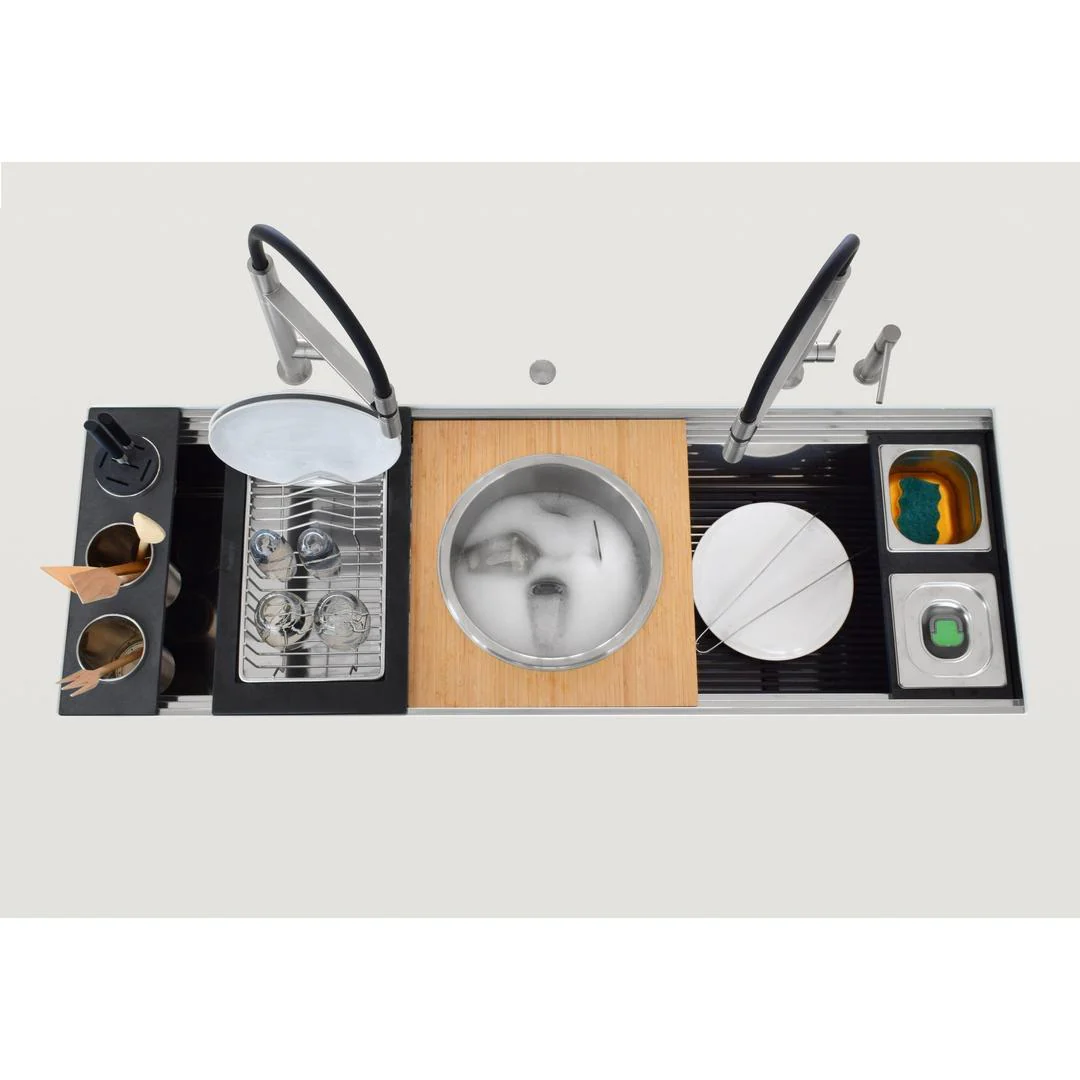 Linsol Foster Milano Happy Hour Work Station - Foster Brushed Stainless - Image 3