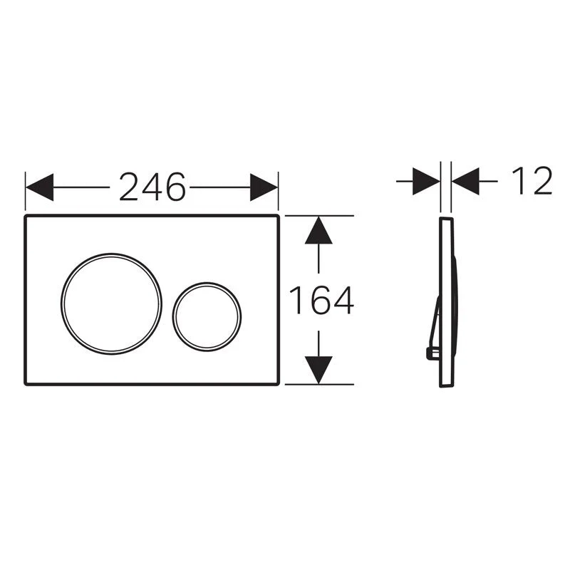 Geberit Sigma 20 White Gloss Dual Flush Plate - White Matt Rings - Image 2