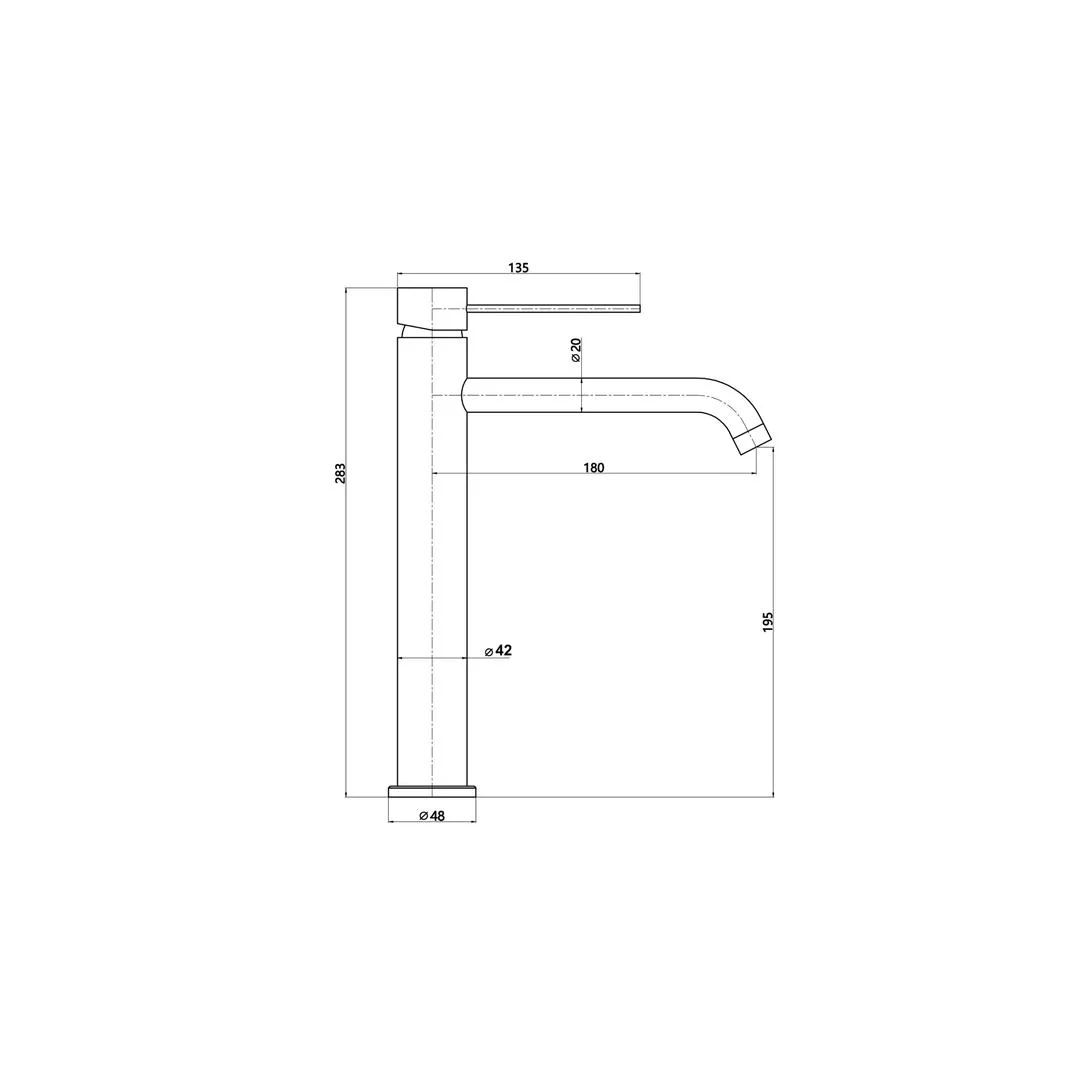 Linsol Gigi S3 Tall Basin Mixer - Chrome - Image 2