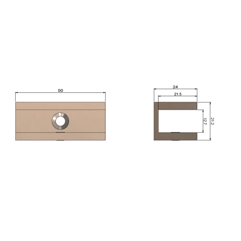 Meir Glass Fixing U Bracket - PVD Tiger Bronze - Image 3