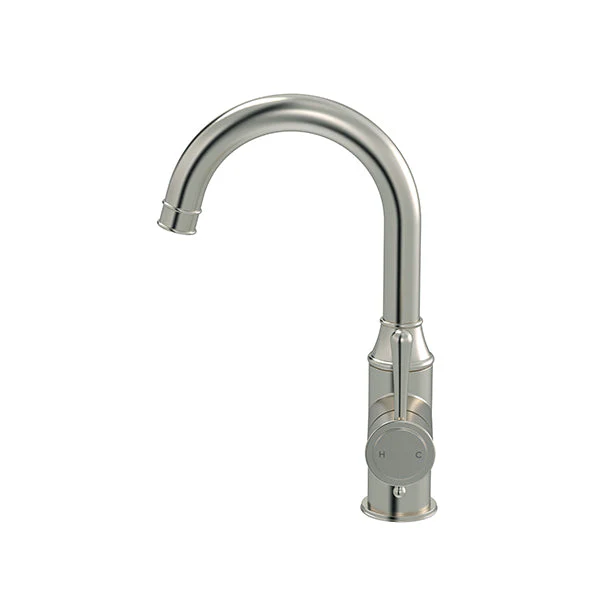 Meir Harrington Tall Basin Mixer Tap - Brushed Nickel - Image 3
