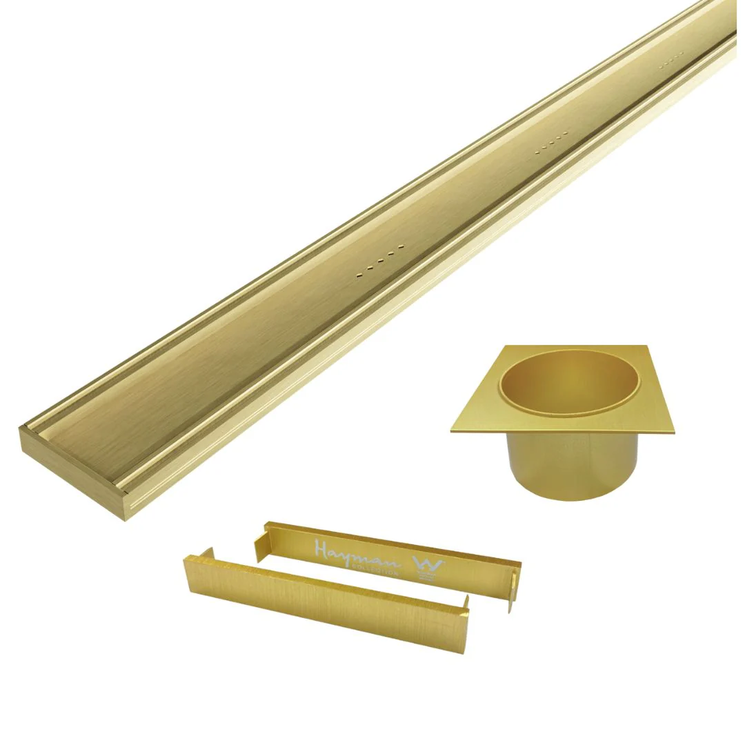 Hayman Aluminium 21mm Tile Insert Shower Grate Drain Kit - Brushed Gold - Image 2