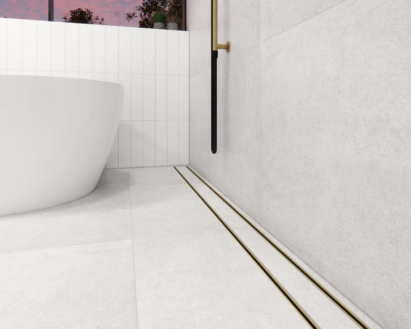 Hayman Aluminium 21mm Tile Insert Shower Grate Drain Kit - Brushed Gold - Image 4
