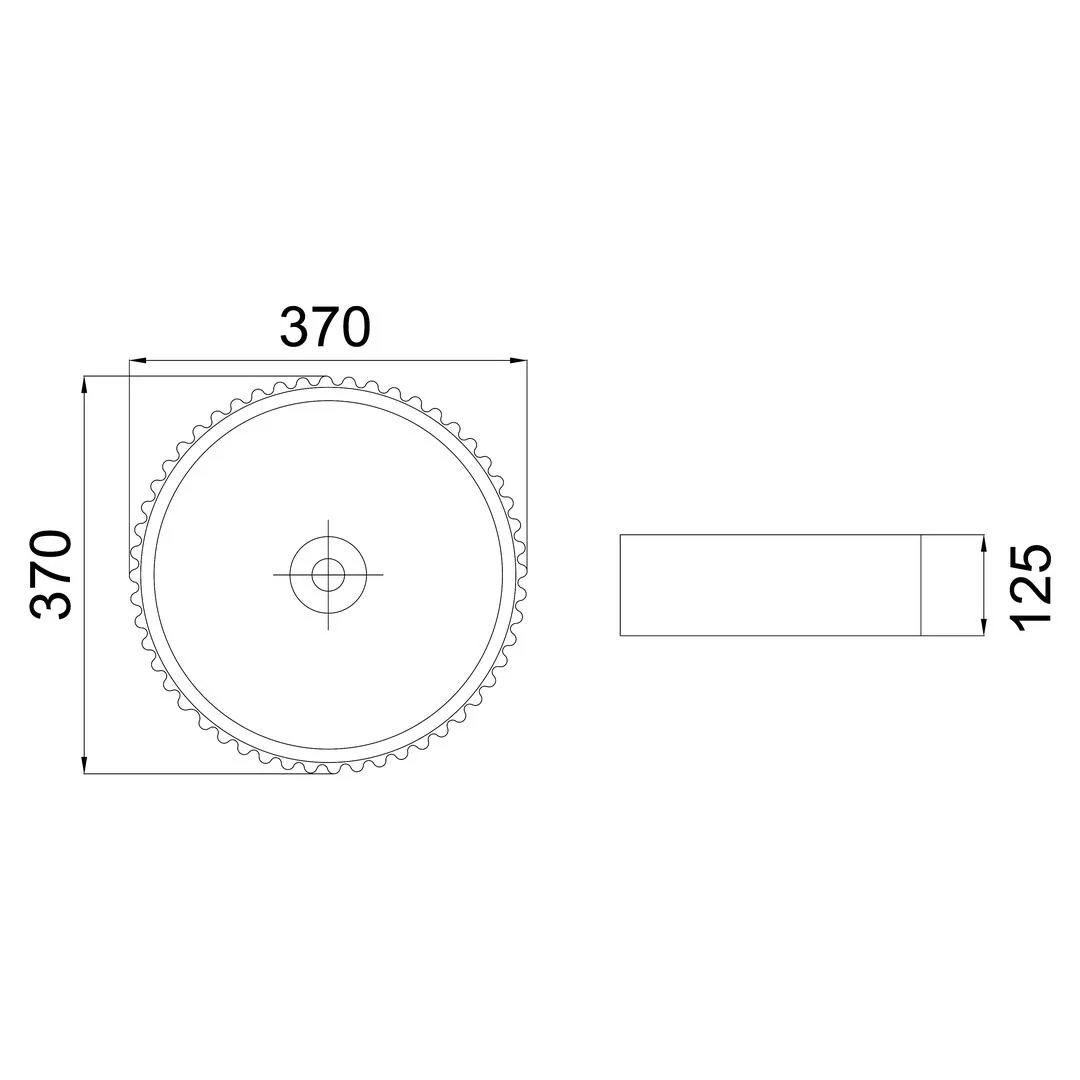 Linsol Infinity 370mm Round Above Counter Fluted Basin - Matte White - Image 2