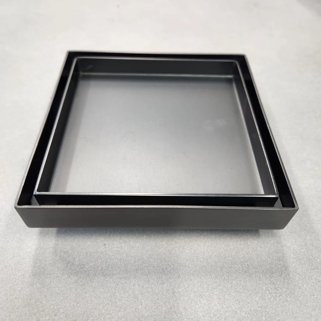 Kano Square Tile Insert Floor Waste - Gun Metal - Image 3