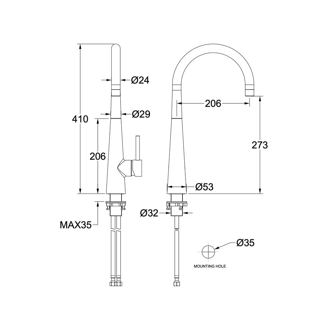 Linsol Kashi Sink Mixer - Chrome - Image 3