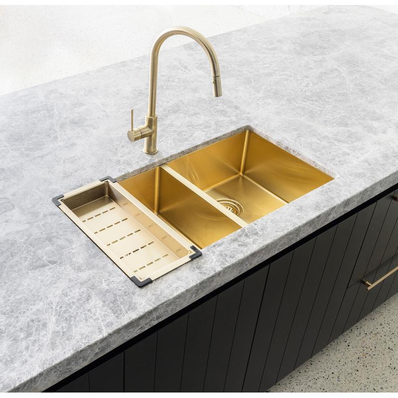 Meir Lavello Kitchen Sink Colander - Brushed Bronze Gold - Image 2