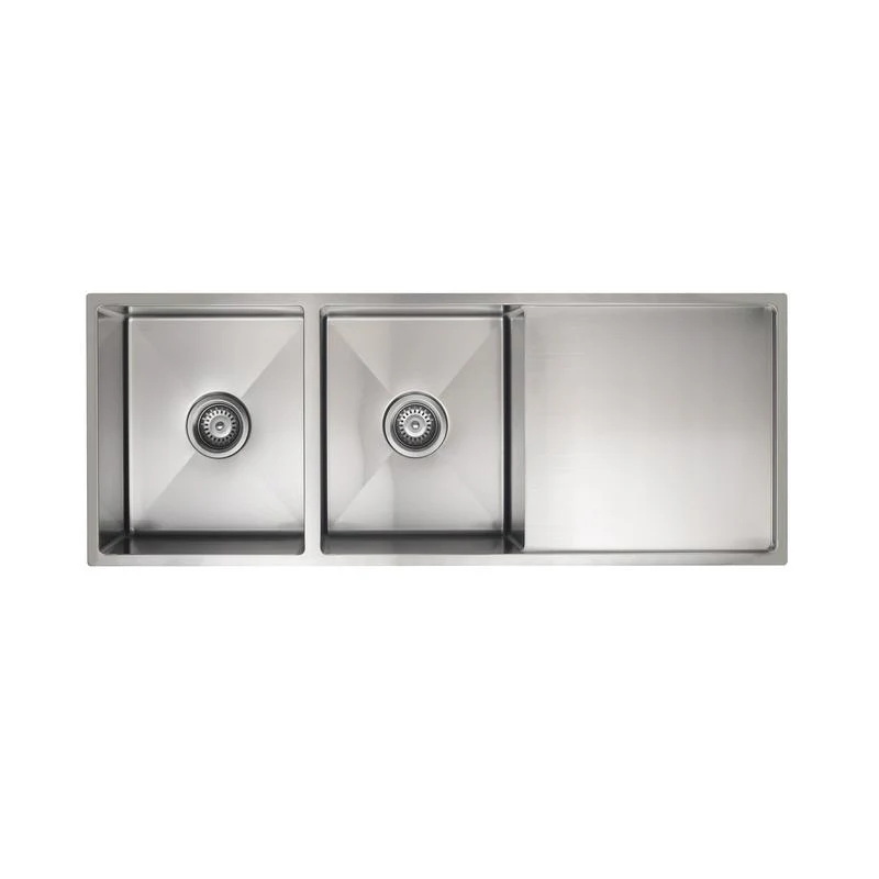 Meir Lavello Kitchen Sink Double Bowl & Drainboard 1160 x 440 - PVD Brushed Nickel - Image 2
