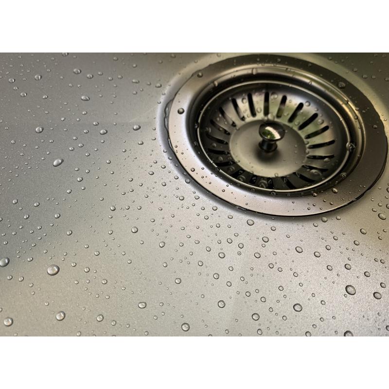 Meir Lavello Kitchen Sink - One & Half Bowl 670 x 440 - PVD Brushed Nickel - Image 3