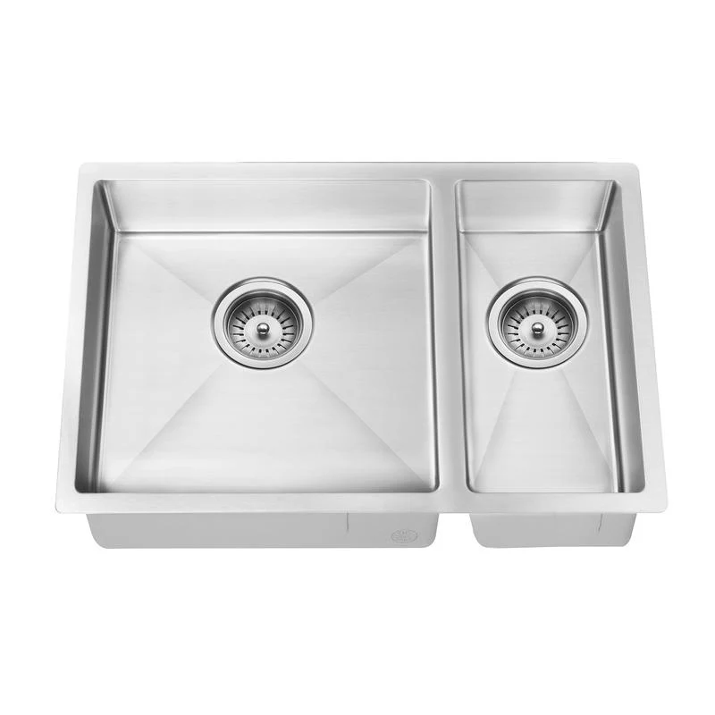Meir Lavello Kitchen Sink - One & Half Bowl 670 x 440 - PVD Brushed Nickel - Image 7