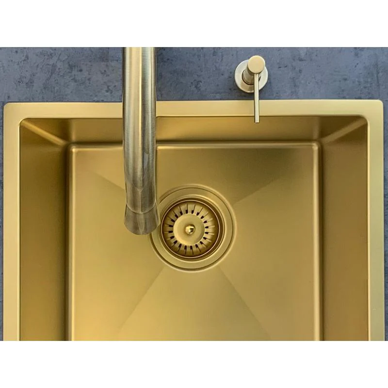 Meir Lavello Kitchen Sink Single Bowl 450 x 450 - PVD Brushed Bronze Gold - Image 6