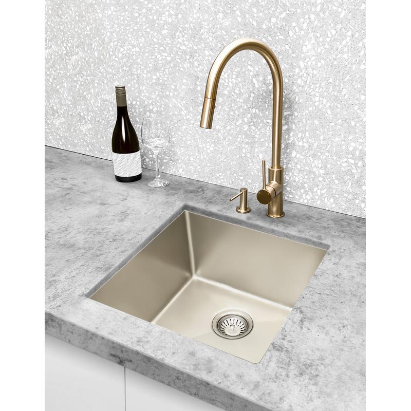 Meir Lavello Kitchen Sink Single Bowl 450 x 450 - PVD Brushed Nickel - Image 2